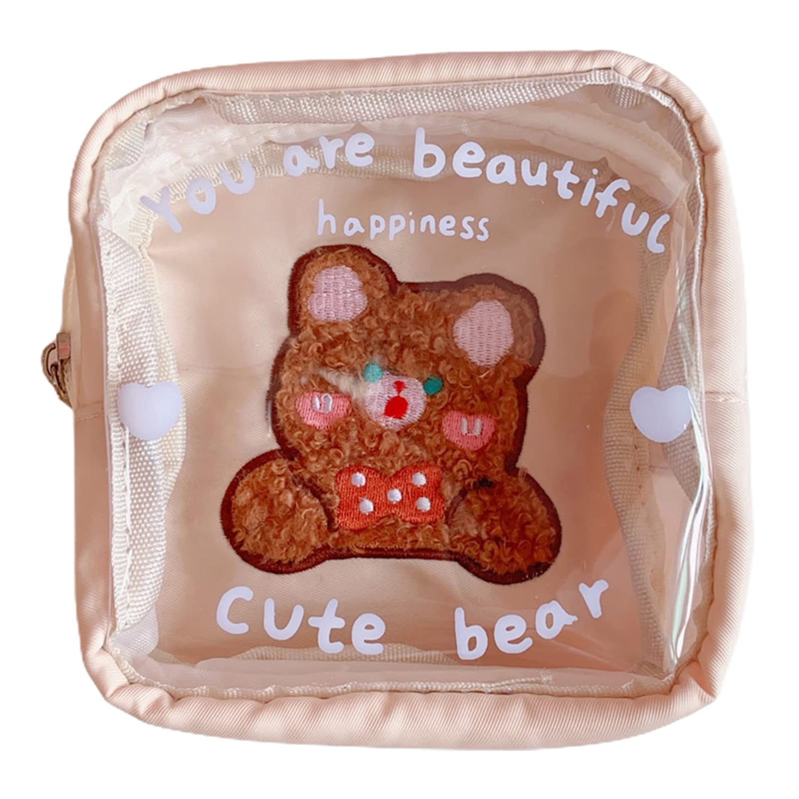 Cute Cartoon Canvas Makeup Bag for Women - Waterproof Travel Cosmetic Organizer, Multi-Purpose Toiletry Pouch for Bathroom, Gym & Vacation Essentials Storage