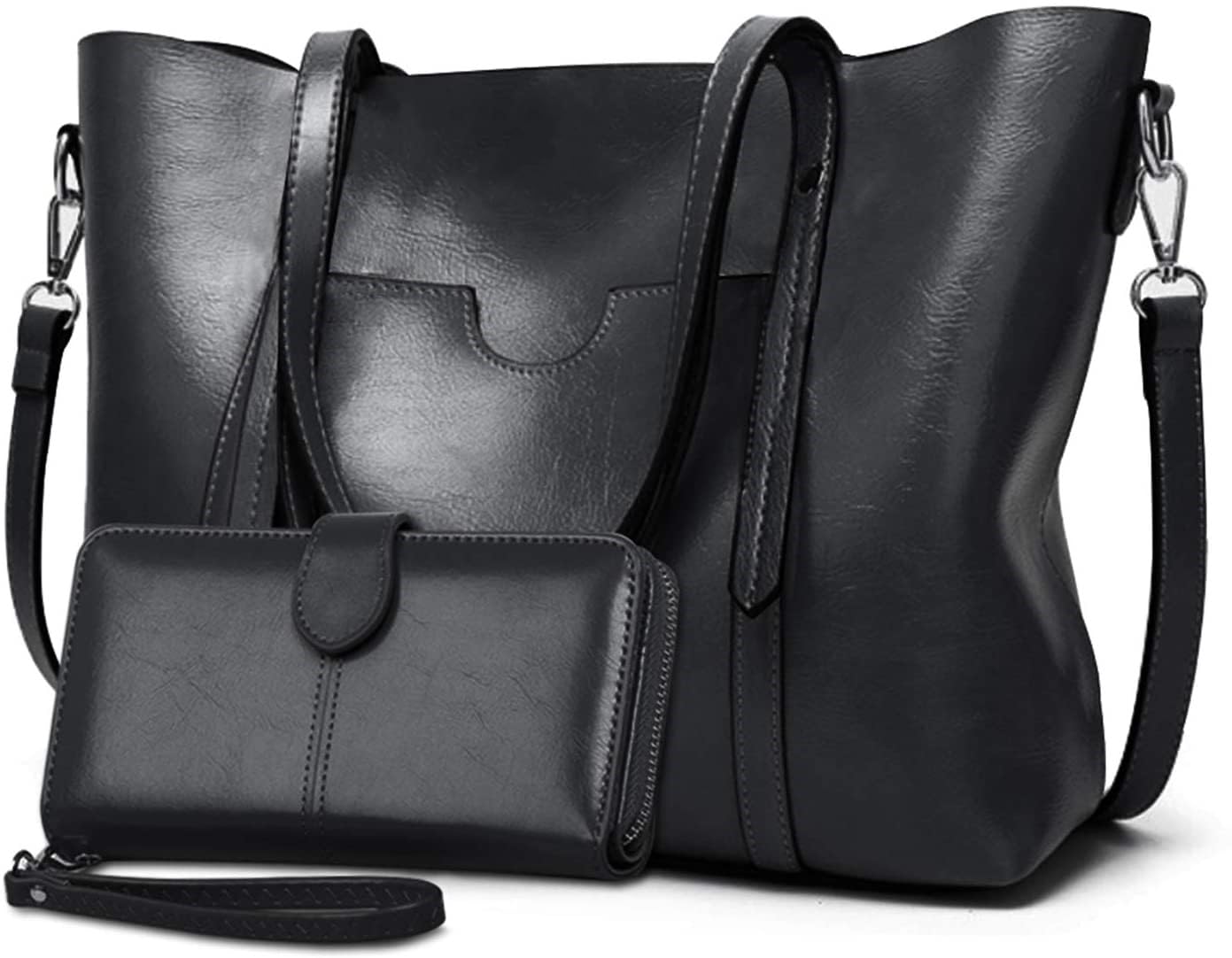 Women's Large Tote Shoulder Bag with Wallet - Work & Office Essentials