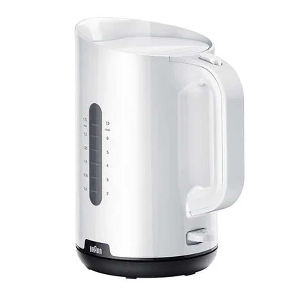 Braun WK1100 White 2200W 1.7L Electric Kettle - Fast Boiling Water Heater for Tea & Coffee (220V European Plug, Not for USA/Canada) - Perfect for Home, Office & Travel Use