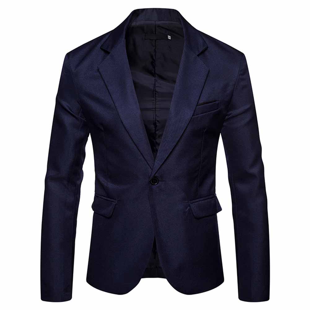 Men's Slim Fit Casual Blazer Jacket - Navy Blue Coat for Business & Everyday Wear | Office, Date Night & Outdoor Activities