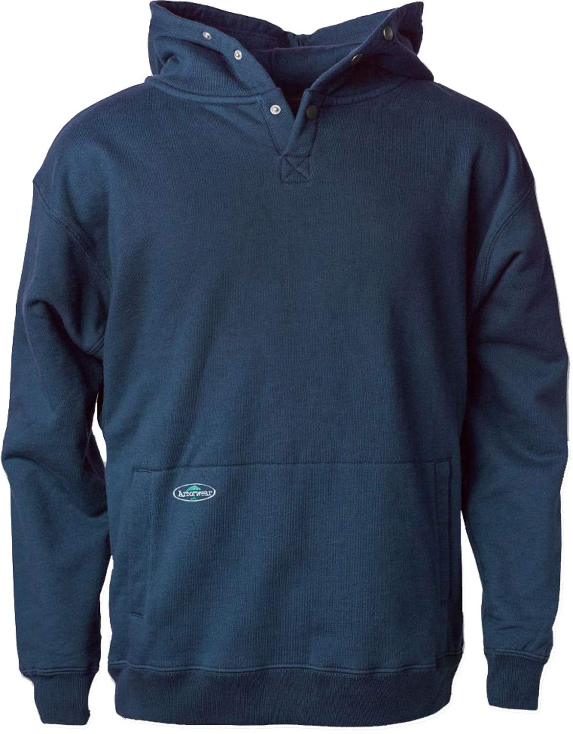 Arborwear Men's Heavyweight Double-Thick Hooded Pullover Sweatshirt - Snap Neck Collar & Handwarmer Pouch | Warm Workwear for Outdoor Jobs, Construction & Winter Activities