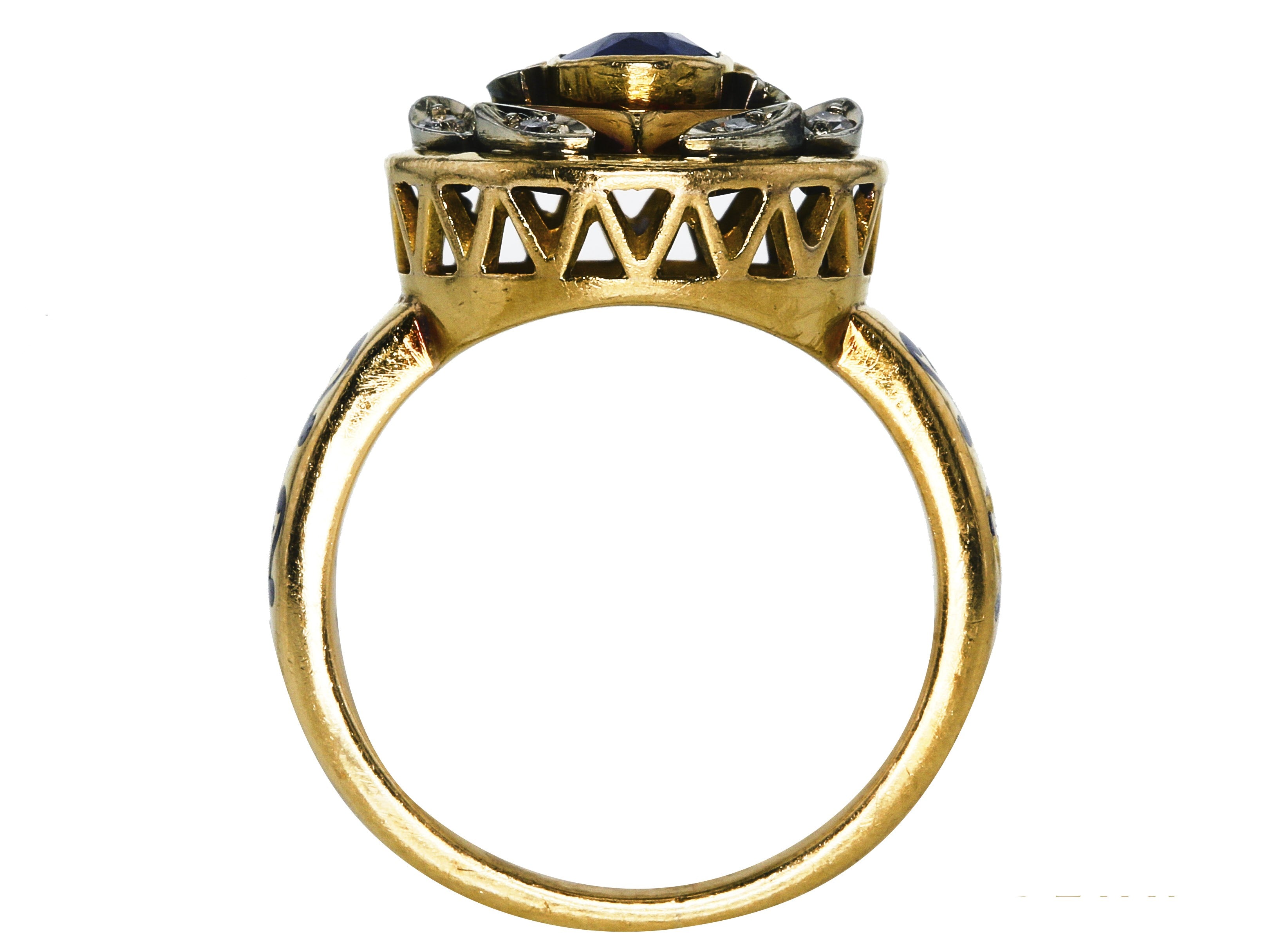 0.70 Carat Natural Sapphire & 0.10 Carat Diamond 14K Yellow Gold Engagement Ring for Women - Perfect for Weddings, Anniversaries & Special Occasions