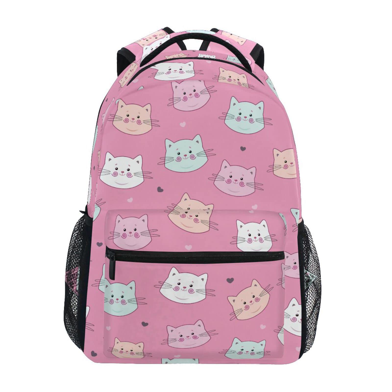 JIPONI Pink Cute Cat Backpack for Women & Men - Lightweight Laptop School Backpack, Travel Daypack, College Bookbag - Perfect for School, Work, Travel & Daily Commute