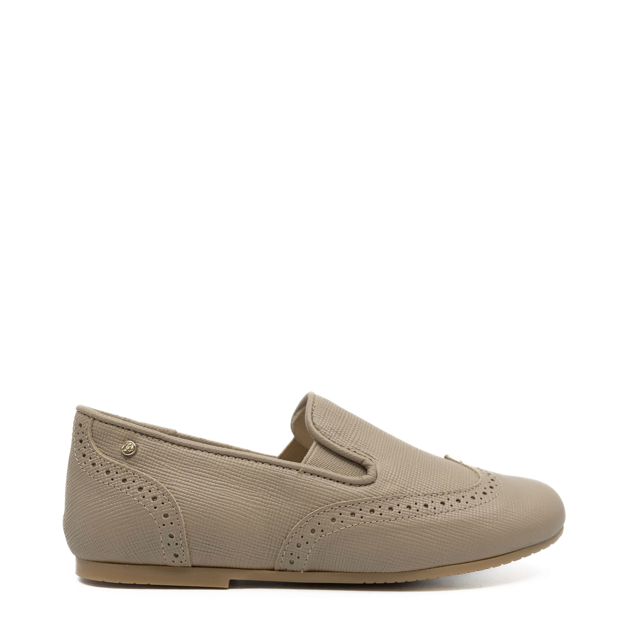 Manuela Taupe Textured Wingtip Smoking Loafer Shoes for Men - Classic Business Formal & Wedding Dress Shoes - Perfect for Office, Parties & Special Occasions