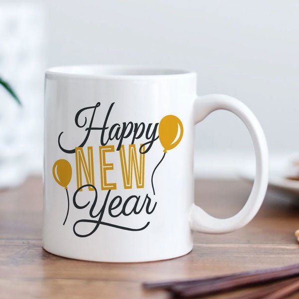 Custom Printed Mug with New Year Design - Personalized Coffee Cup for Gifts, Office & Home Use - Perfect for Hot & Cold Beverages