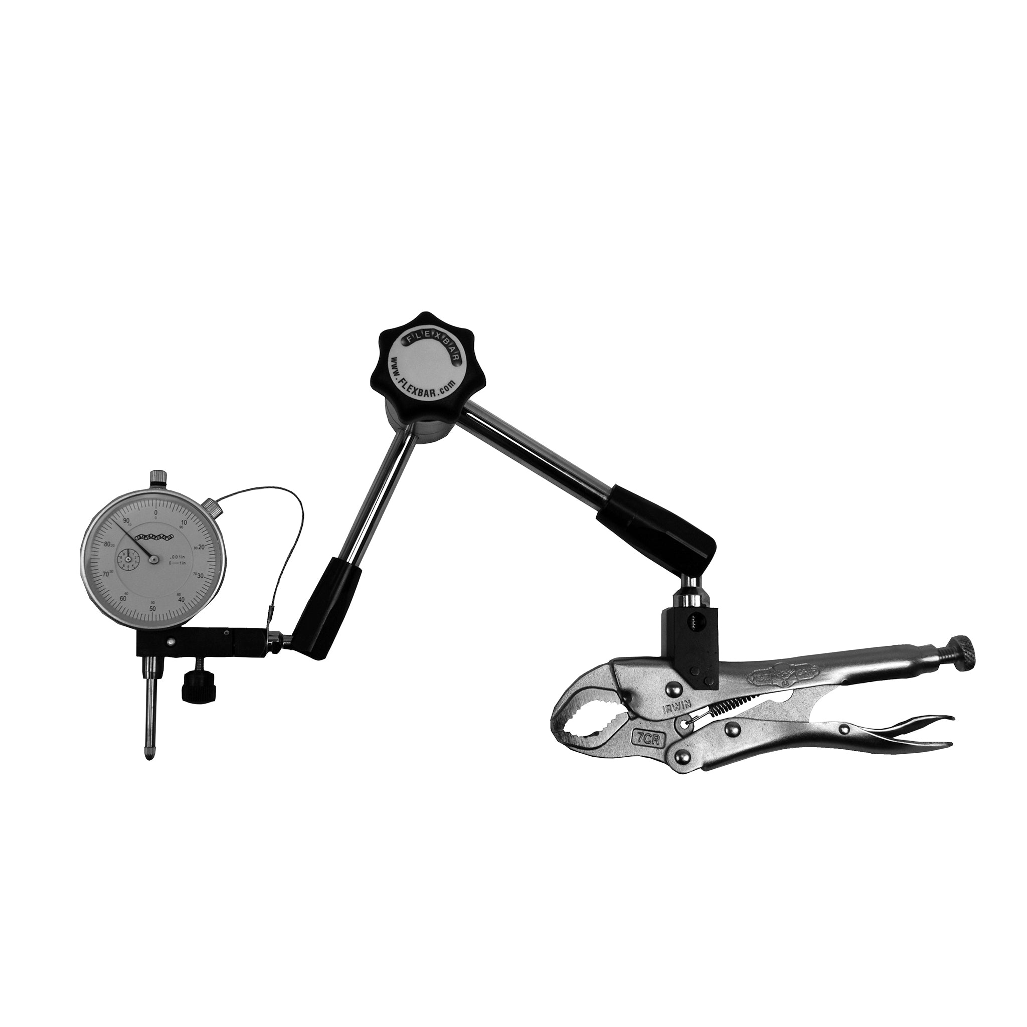 Flexbar® Rigid Arm Vise Grip Kit - Heavy Duty Clamping Tool for Woodworking, Metalworking & DIY Projects - Secure Workpiece Holding for Drilling, Sanding & Welding