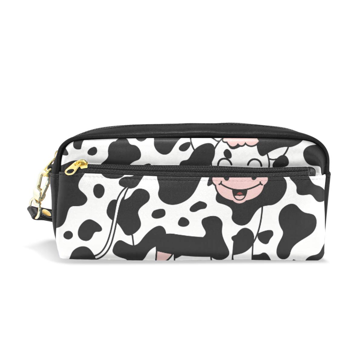 Cute Cow Print Pencil Case - Large Capacity Pen Holder with Side Compartment for School & Office Supplies | Perfect for Students, Teens, Adults - Boys & Girls | Organize Pens, Pencils, Markers for Classroom, Work, or Travel