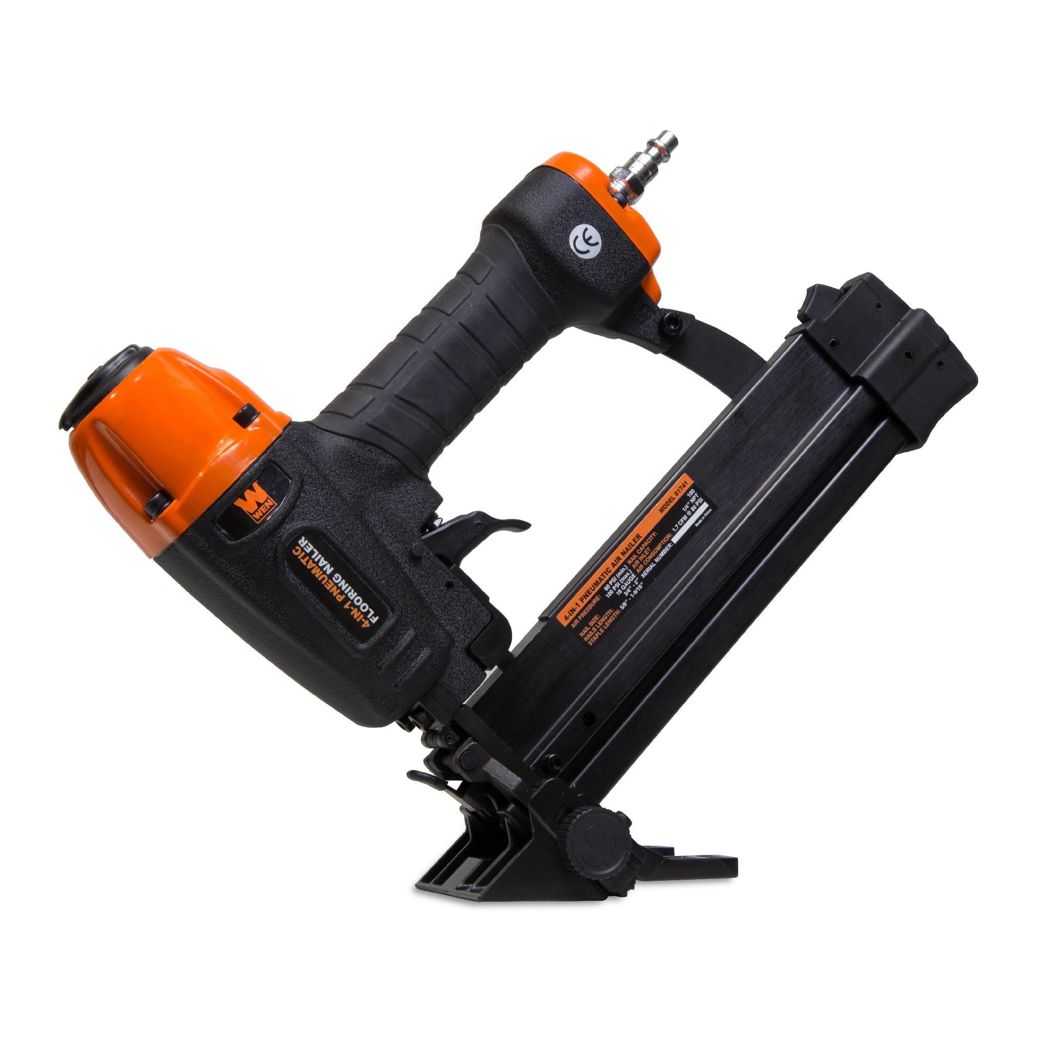 WEN R61741 4-in-1 18 Gauge Pneumatic Flooring Nailer & Stapler - Refurbished | Professional Hardwood Floor Installation Tool for DIY & Contractors | Perfect for Laminate, Engineered Wood & Subfloor Projects