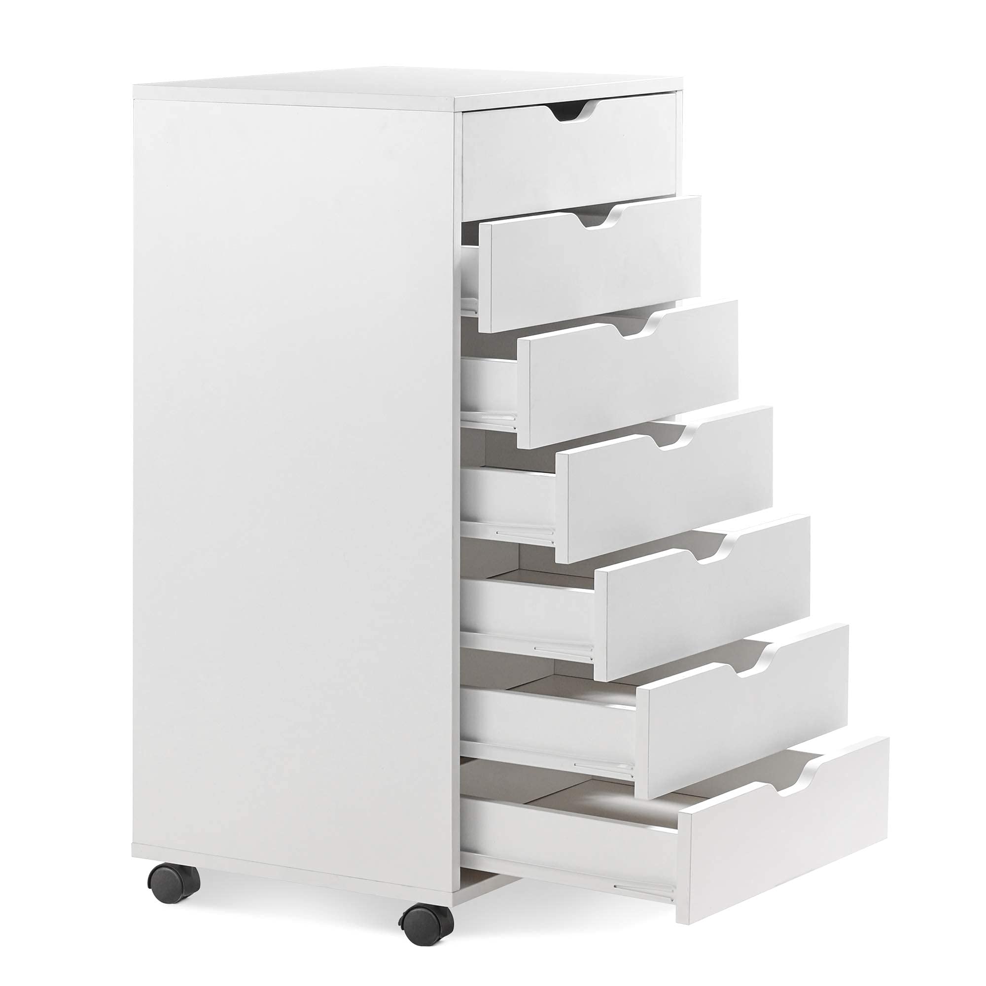 7-Drawer Dresser Organizer - Black/White Tall Storage Cabinet for Makeup, Clothes & Bedroom Essentials | Perfect for Bedroom, Closet & Vanity Organization
