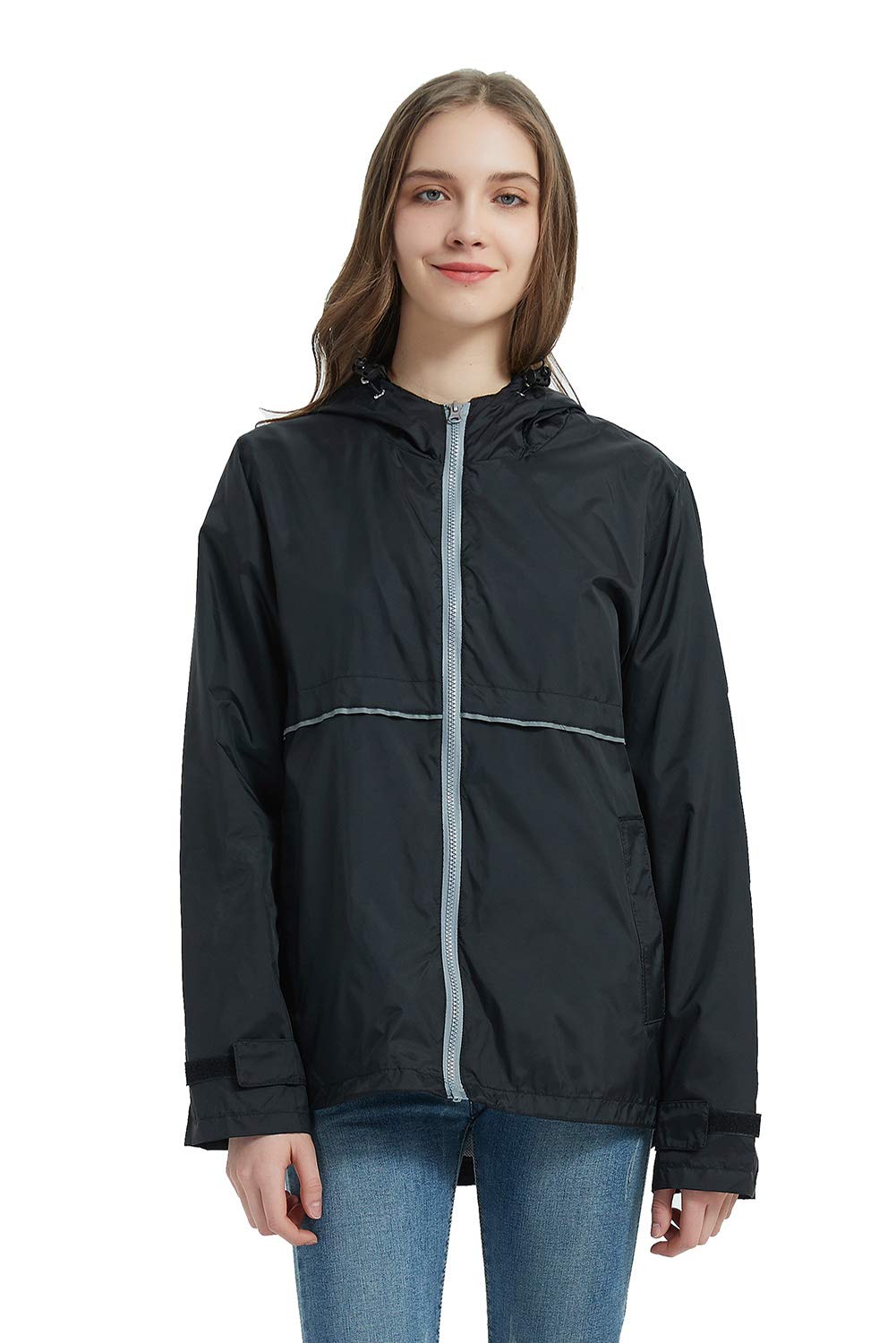 SUNDAY ROSE Women's Lightweight Waterproof Rain Jacket with Hood - Windproof Windbreaker for Outdoor Hiking, Travel & Commuting