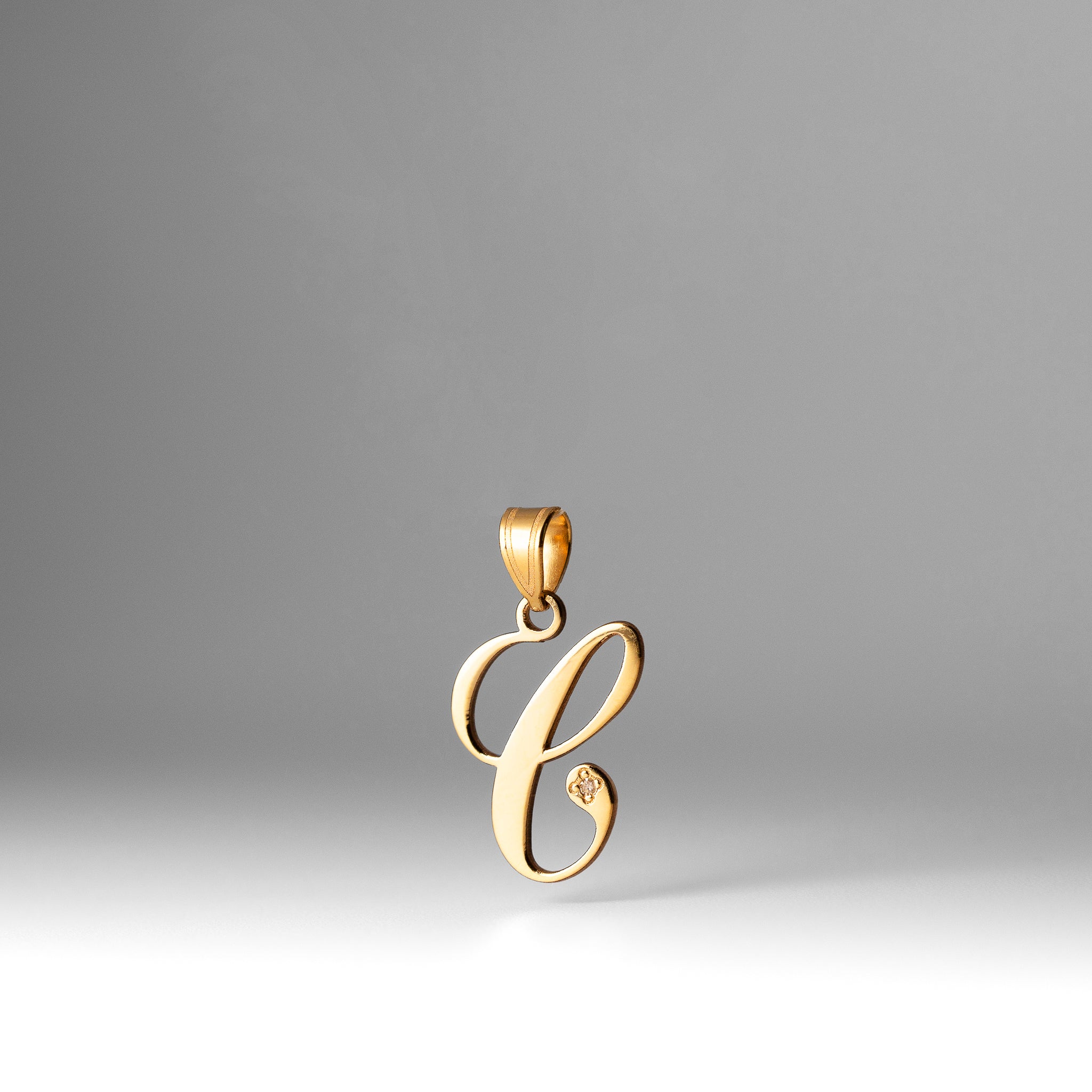 14K Gold Letter C Initial Pendant Necklace with Diamond Accent - Elegant Personalized Jewelry Gift for Women, Perfect for Birthdays, Anniversaries & Special Occasions