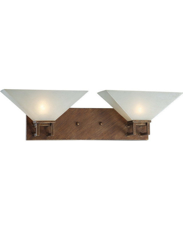 Nuvo Lighting 60 4402 Ratio Collection Two Light Bath Vanity Wall Sconce in Inca Gold Finish - Modern Bathroom Lighting Fixture for Vanity Mirror, Powder Room & Spa Decor