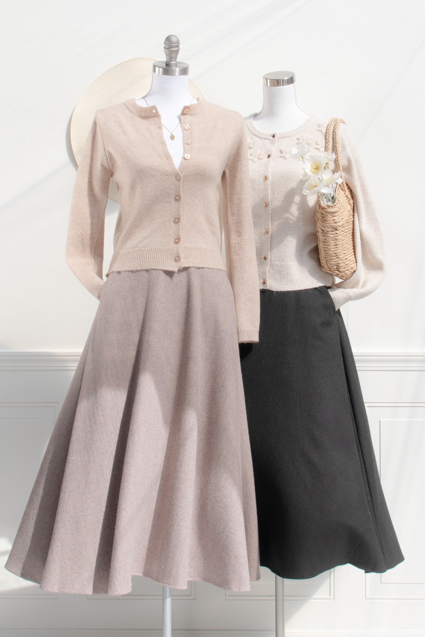 Alouette Midi Skirt for Women - Flowy A-Line Black Skirt with Pockets | Perfect for Office, Date Night & Summer Outfits