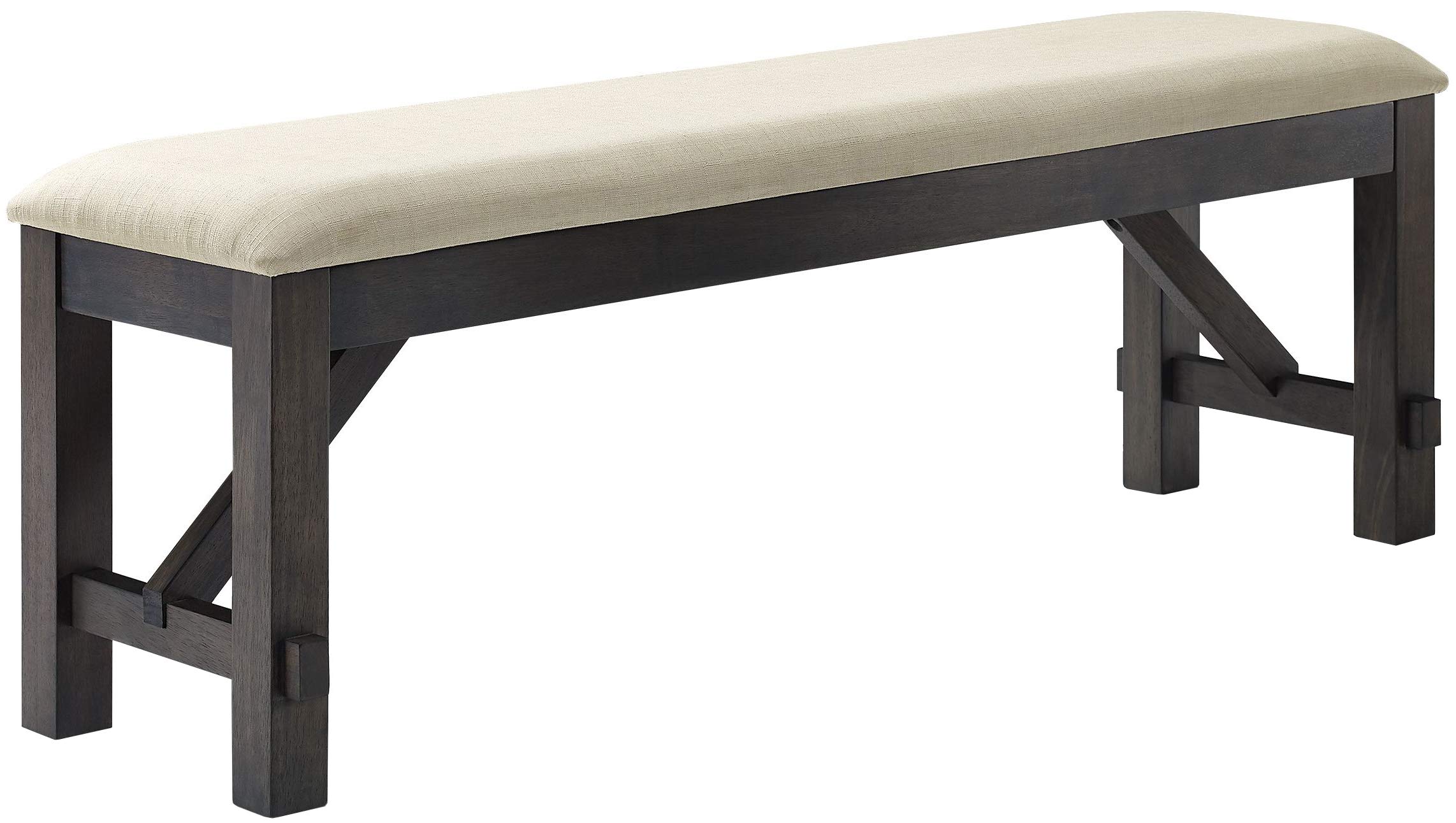 Crosley Furniture Hayden Solid Wood Dining Bench - Entryway, Mudroom, or Kitchen Seating - Slate Finish - Perfect for Farmhouse, Rustic, and Traditional Home Decor