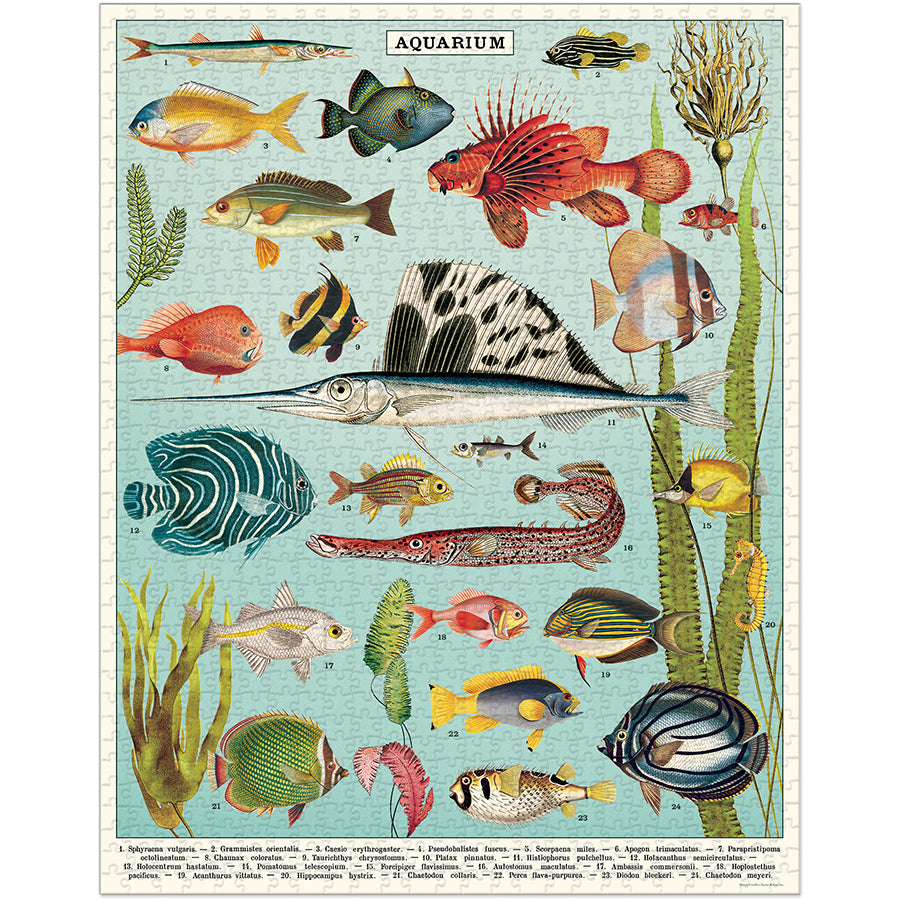 1,000 Piece Aquarium Puzzle by Cavallini & Co – Perfect for Relaxation, Family Bonding & Home Decor