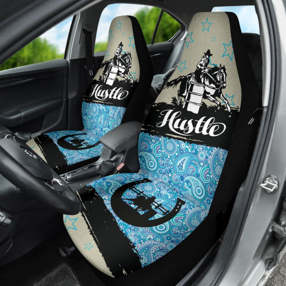 Custom Barrel Racing Horse Lovers Car Seat Covers - Durable & Stylish for Western Riders - Perfect for Trucks, SUVs and Horse Trailers - Great Gift for Equestrian Enthusiasts