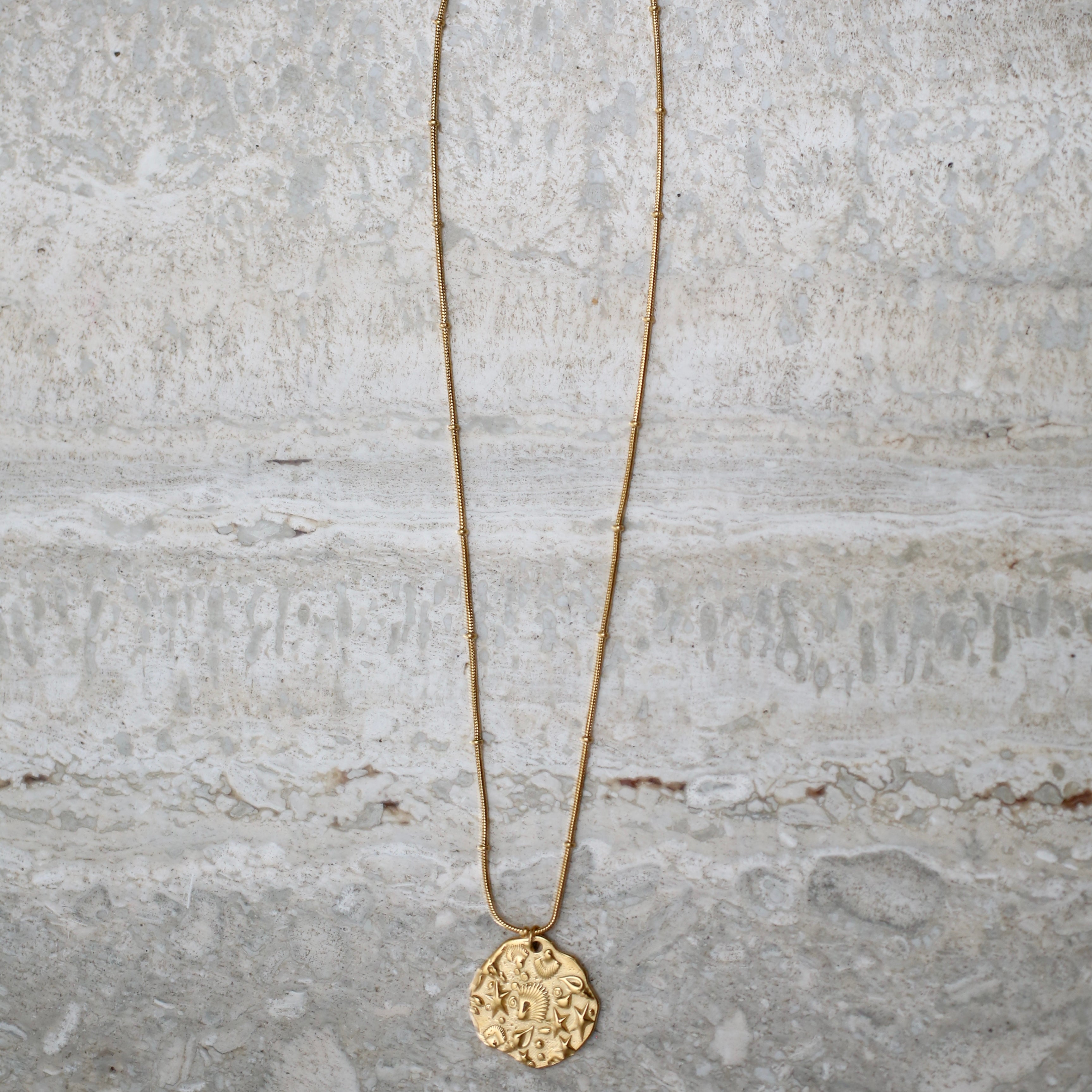 Fossil Necklace for Women - Handmade Natural Stone Pendant Jewelry - Perfect for Casual Wear, Boho Style & Gift Giving