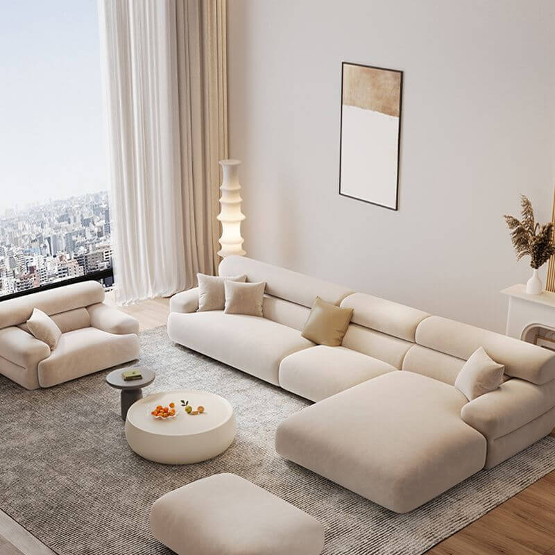 L-Shaped Right/Left Hand Facing Reclining Sofa with Concealed Support - Modern Living Room Furniture for Home Theater & Family Relaxation