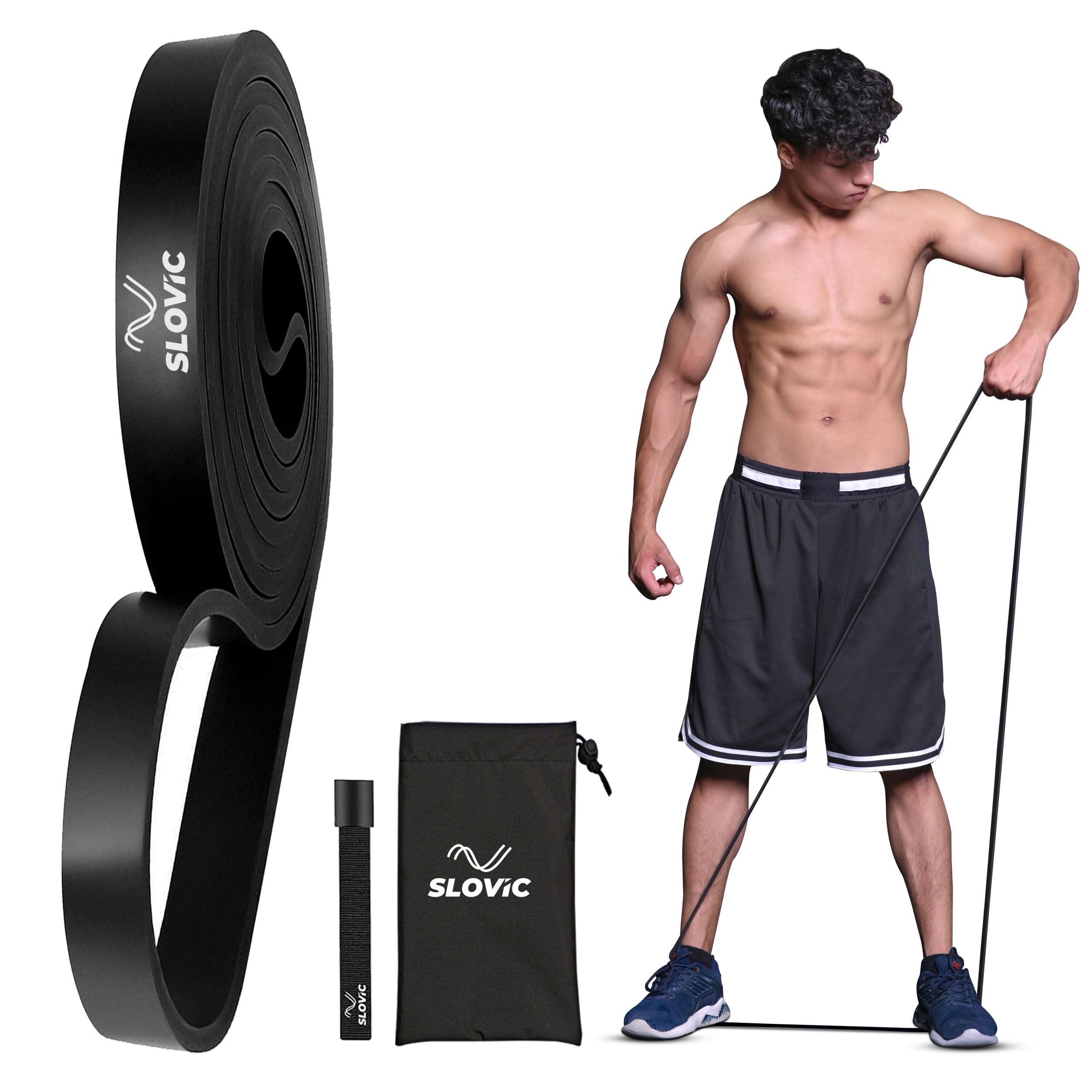 Slovic Resistance Bands Set for Workout - Heavy Duty Exercise Bands for Home Gym, Pull Ups, Stretching & Strength Training | Perfect for Men & Women | Ideal for Home Fitness, CrossFit & Physical Therapy