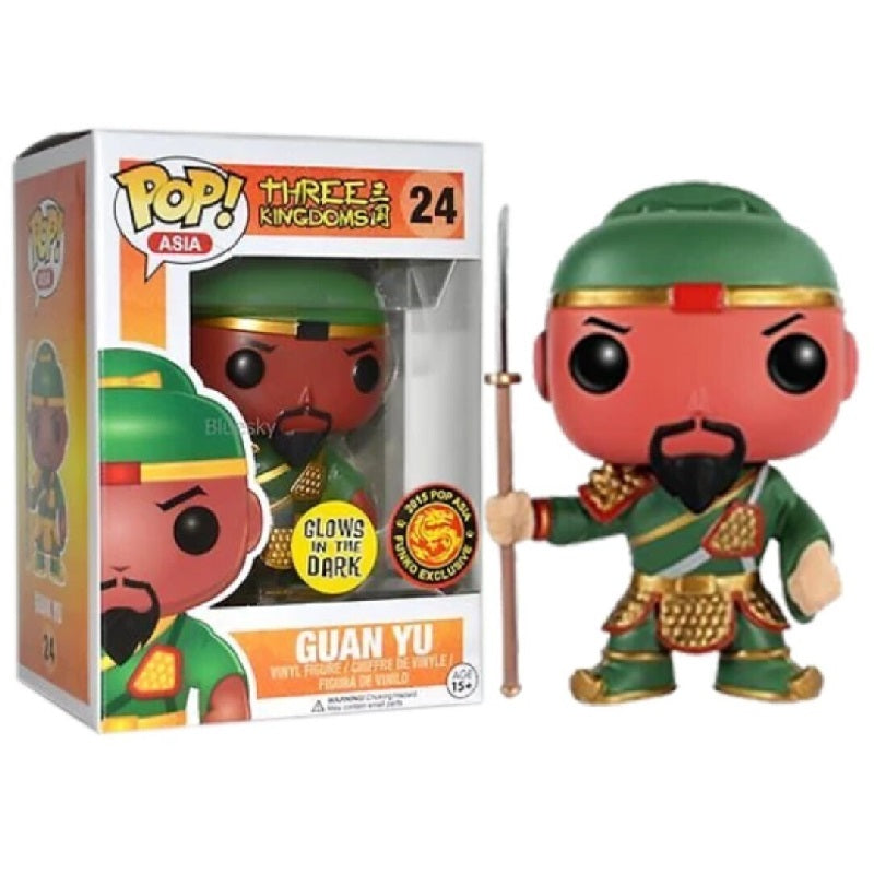 Glow in The Dark Guan Yu Vinyl Figure - Three Kingdoms Asia Pop! Collectible Toy for Anime Fans & Home Decor