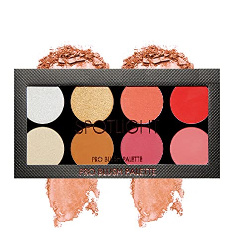 VARS London 8-Color Blusher & Highlighter Palette - Creamy Matte & Shimmer Cheek Makeup for Contouring, Highlighting, and Natural Glow | Perfect for Everyday Wear, Parties, and Professional Makeup Looks