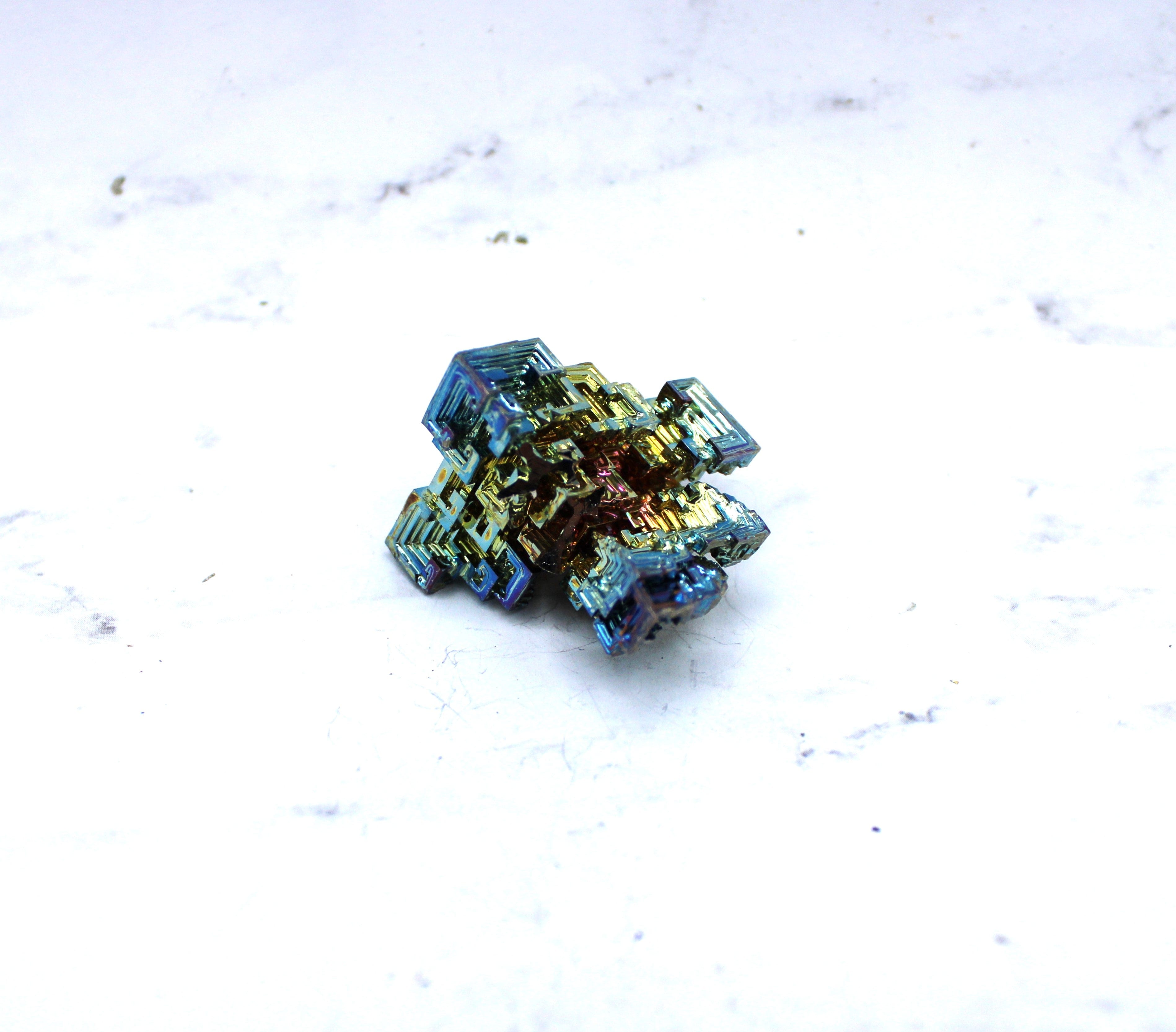 Natural Bismuth Crystal Specimen - Unique Rainbow Metallic Mineral for Collectors, Science & Home Decor | Perfect for Display, Gifts & Educational Use