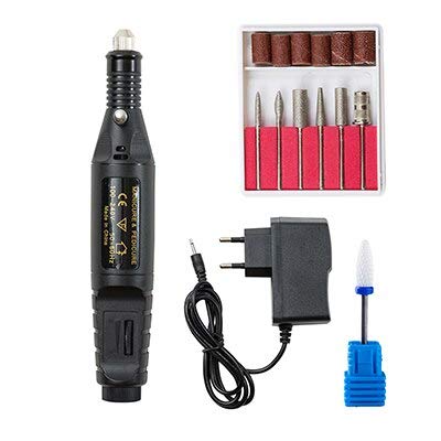 Professional Electric Nail Drill Kit - Portable Manicure & Pedicure Machine for Nail Art, Polishing & Grinding (6-Piece Set) | Perfect for Home Salons, DIY Nail Care & Professional Use