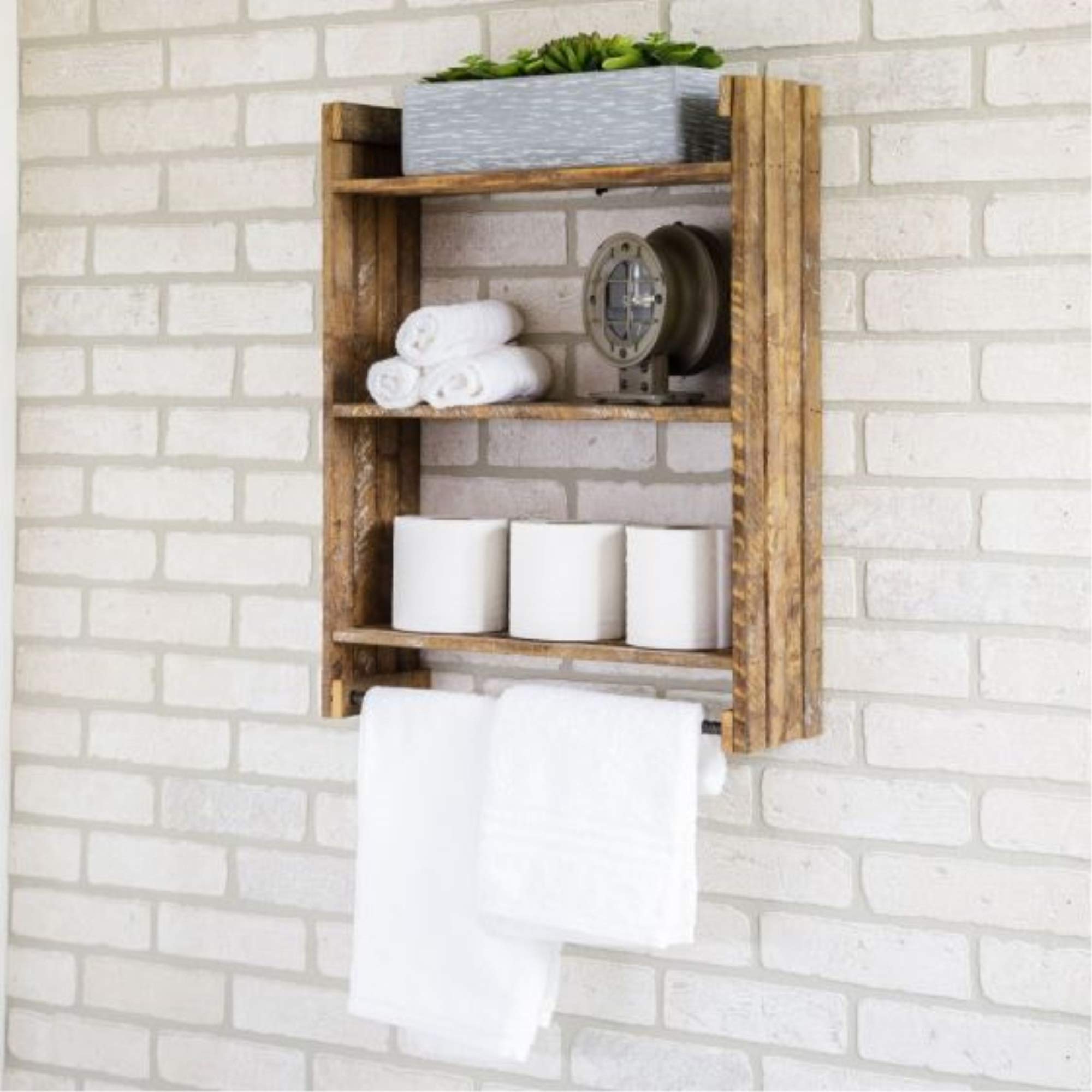 Camelia 3-Tier Wall Shelf - Rustic Wood Floating Shelves for Bedroom, Bathroom & Kitchen Storage - Perfect for Home Decor & Organization