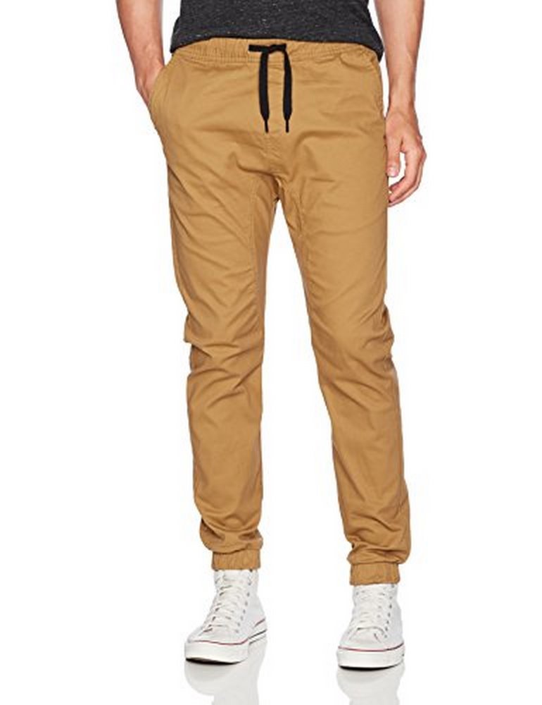 WT02 Men's Twill Jogger Pants - Comfortable Casual Sweatpants for Running, Workout & Lounge | Elastic Waist with Pockets | Lightweight Athletic Tapered Fit