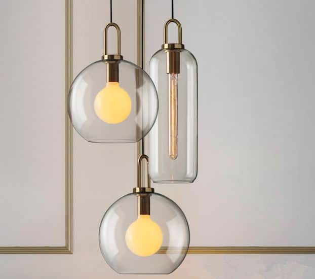 TORDIS U Loop Clear Glass Pendant Light - Modern Hanging Chandelier for Kitchen Island, Dining Room & Living Room Lighting