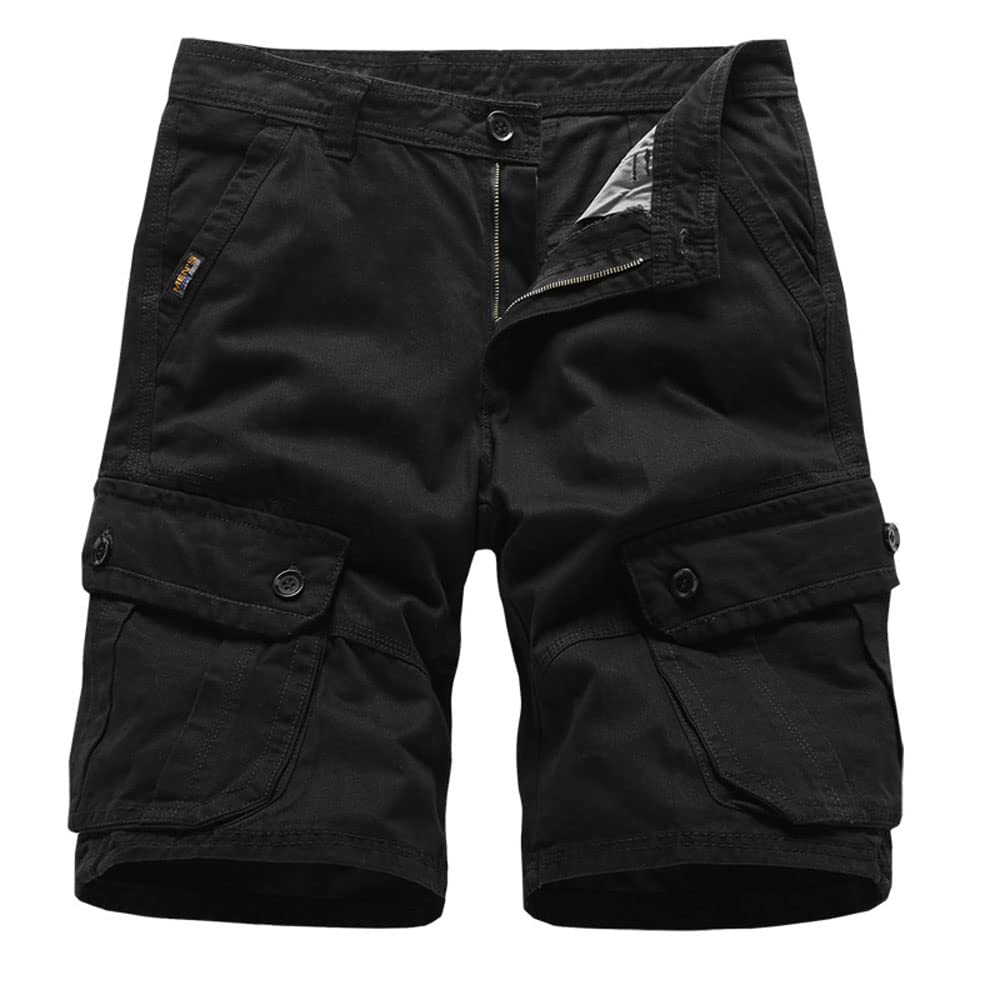 Men's Casual Hiking Cargo Shorts - Cotton Mid Waist Outdoor Shorts with Pockets for Summer & Beach | Perfect for Hiking, Camping, Travel & Outdoor Activities