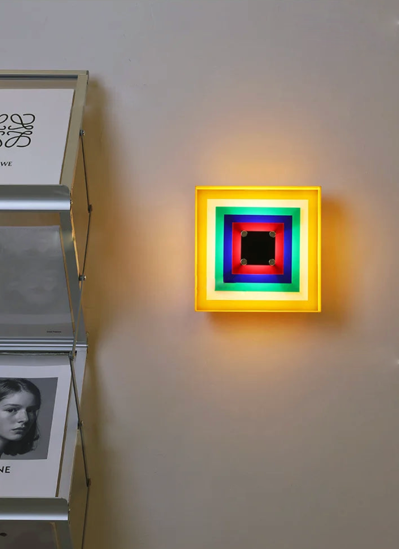 Bauhaus Style Square Wall Lamp - Modern Minimalist LED Light Fixture for Living Room, Bedroom, and Office Decor