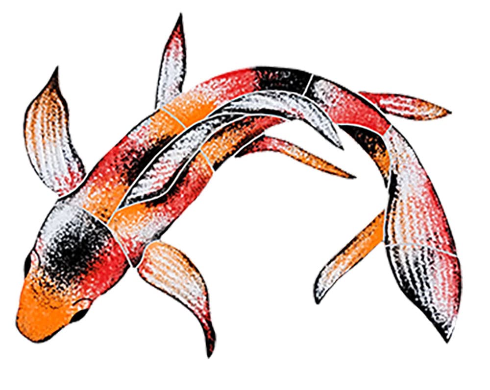Koi Fish Ceramic Swimming Pool Mosaic Tile - Style A (7