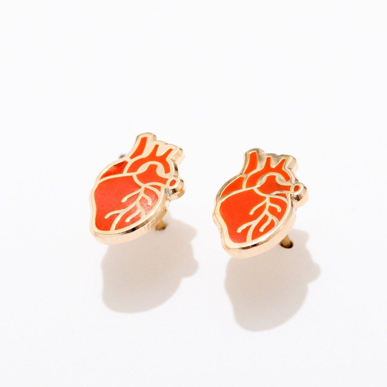 Anatomical Heart Stud Earrings - Unique Human Organ Jewelry for Medical Students & Science Lovers | Perfect for Anatomy Class, Halloween Costume & Gothic Fashion