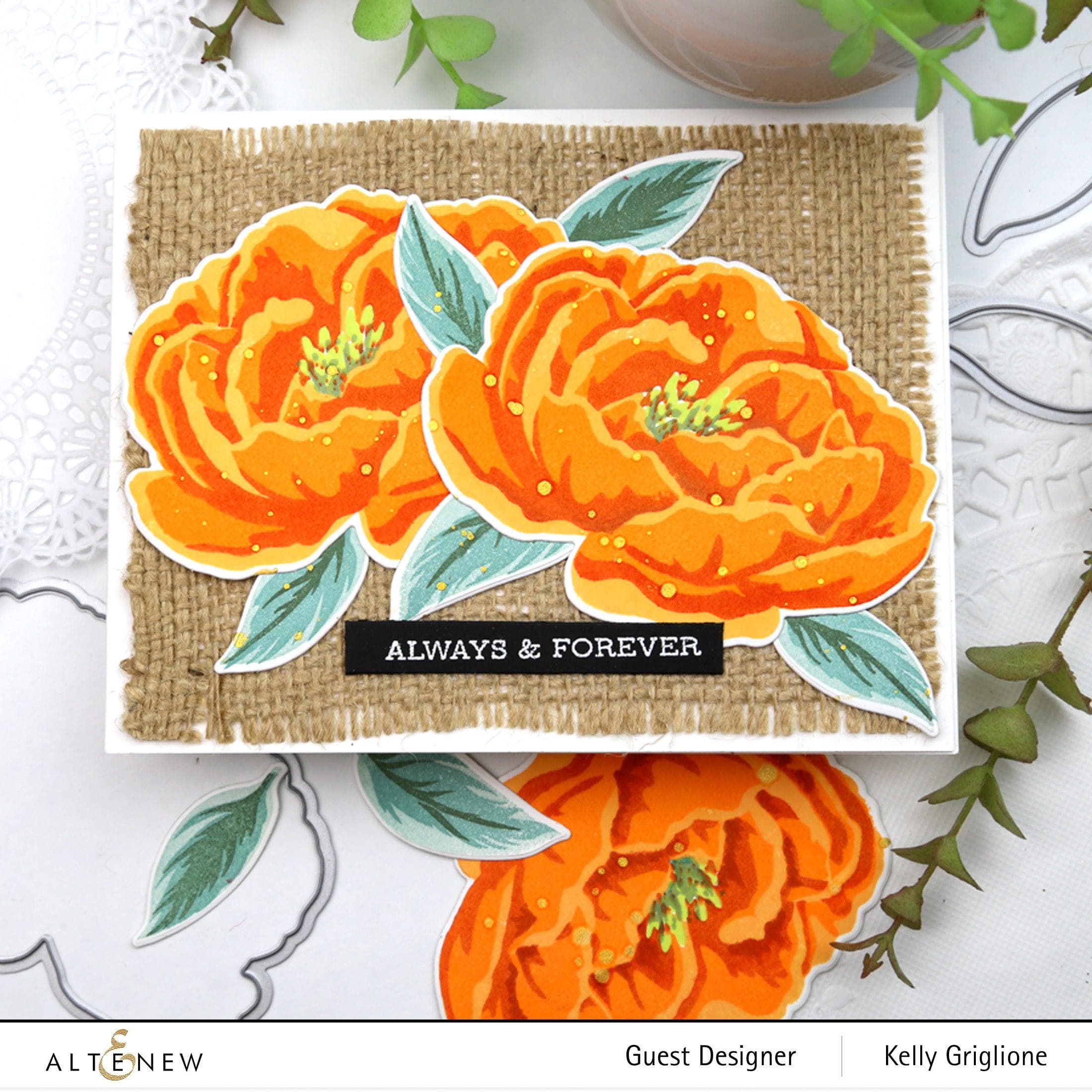 Peony Layering Stamp & Die Set for Card Making - DIY Floral Scrapbooking & Paper Crafting Supplies for Handmade Greeting Cards & Invitations