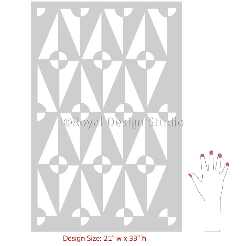 Marlow Modern Allover Stencil - Reusable DIY Wall Stencil for Home Decor, Painting, and Craft Projects - Perfect for Bedroom, Living Room, and Nursery Wall Art Design