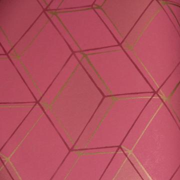 Geometric Ruby Red Diamond Illusion Wallpaper R3631 - Self-Adhesive Peel & Stick Wallpaper for Bedroom, Living Room, and Office Decor
