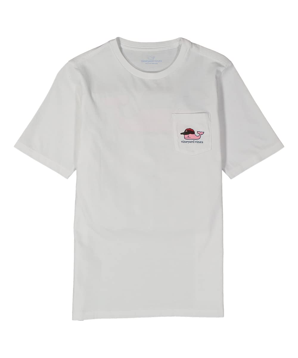 Vineyard Vines Boys Arizona Whale Baseball Cap Pocket T-Shirt - Large (14-16) - White - Casual Summer Outfit for Boys, Beach & Outdoor Activities