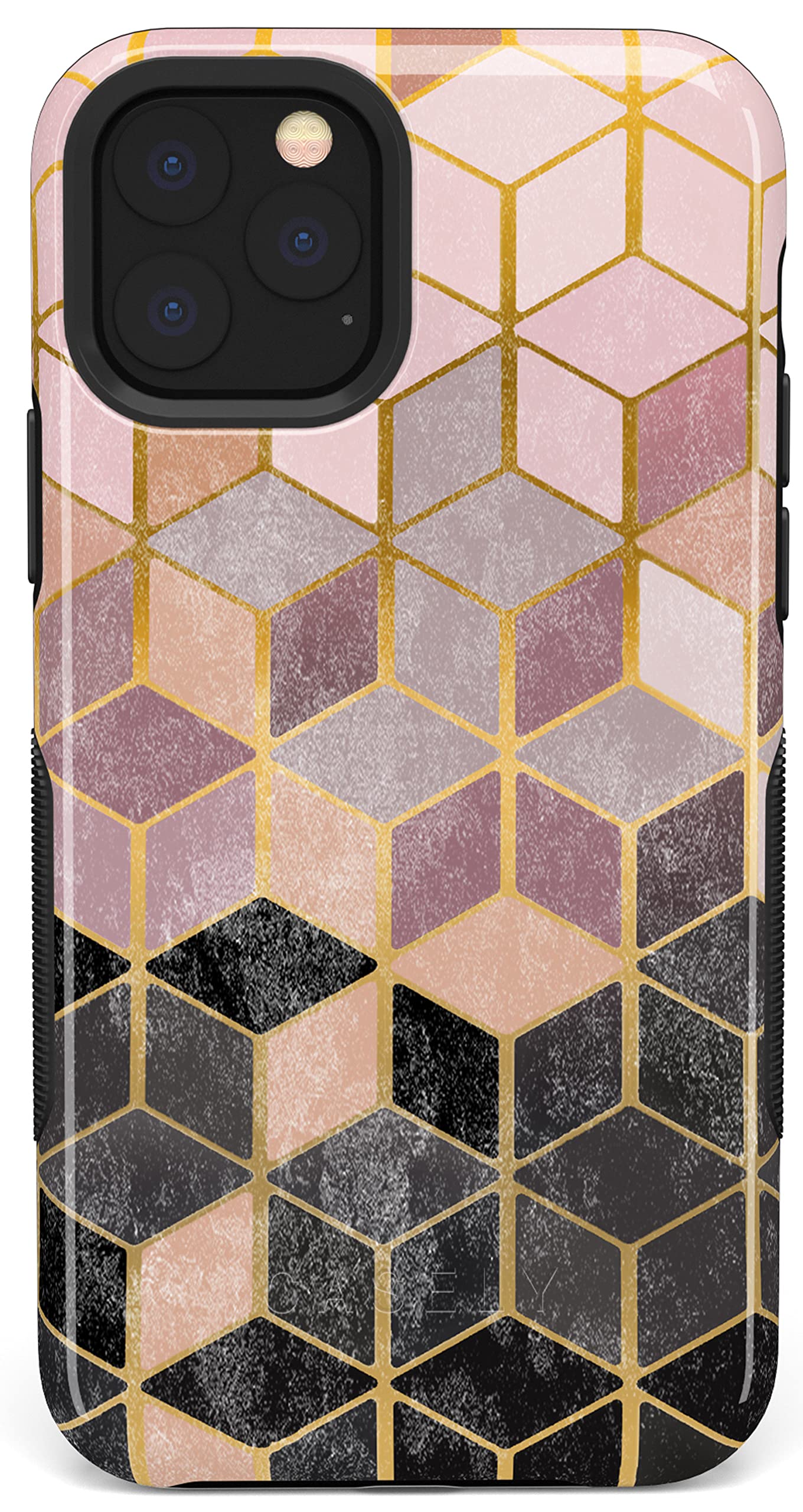 Casely iPhone 11 Pro Max Case - Geo Rose Gold Marble Protective Phone Cover | Slim Fit, Shockproof & Scratch Resistant | Perfect for Work, Travel & Everyday Use