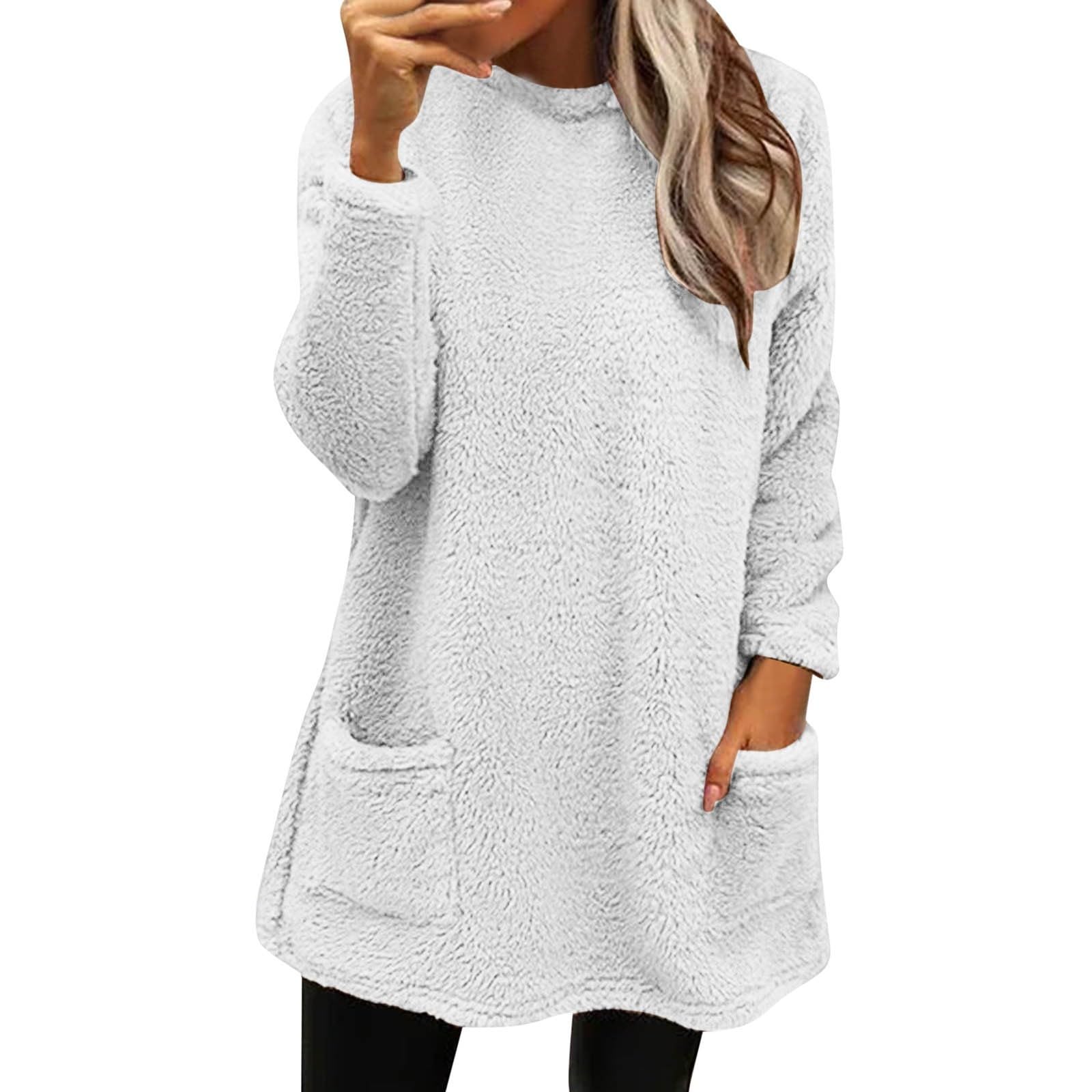 Women's Fleece Sherpa Lined Pullover Sweatshirt - Cozy Fuzzy Thermal Winter Top with Paw Print Design for Casual Wear, Outdoor Activities & Lounge Comfort