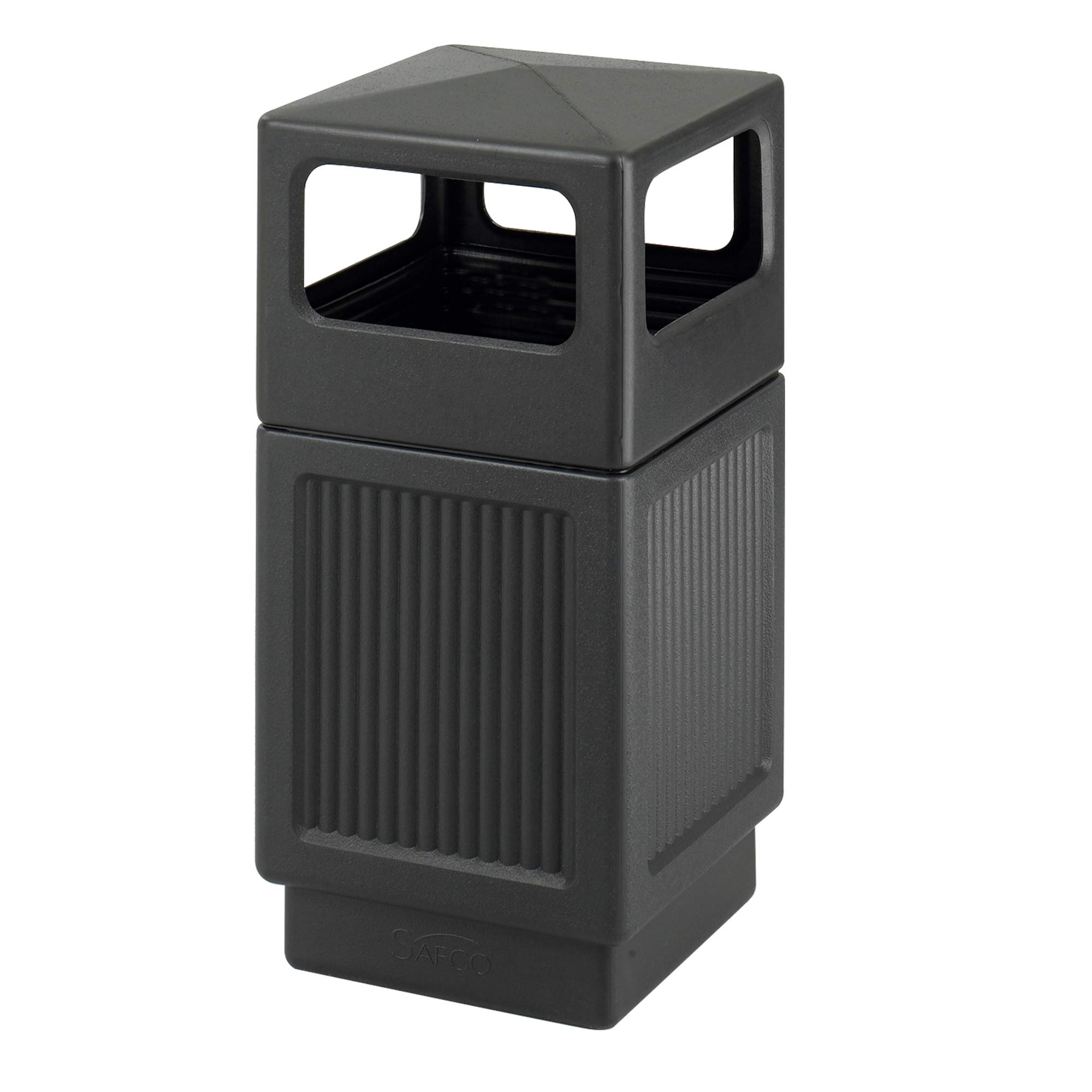 Safco Canmeleon 38-Gallon Heavy-Duty Trash Can - Commercial Grade Black Garbage Bin for Indoor & Outdoor Use - Weatherproof & Durable Waste Container for Restaurants, Offices & Home Use