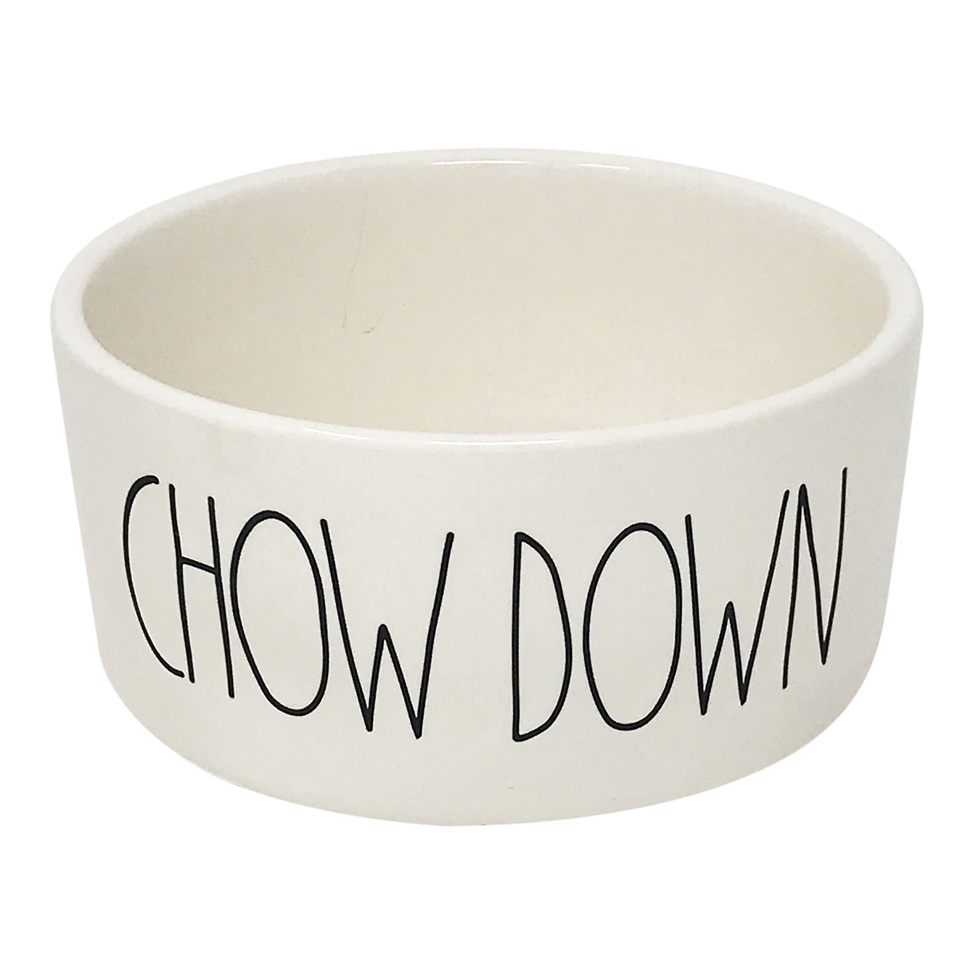 Rae Dunn by Magenta Ceramic Dog Food Bowl - Durable Pet Feeding Dish for Small & Medium Dogs - Perfect for Home, Kitchen, or Outdoor Use