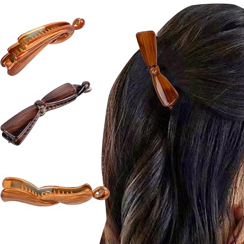 Skvilla 3-Pack Banana Claw Clip Butterfly Hair Clips - Non-Slip Hair Accessories for Women & Girls | Perfect for Ponytails, Buns & Everyday Hairstyles
