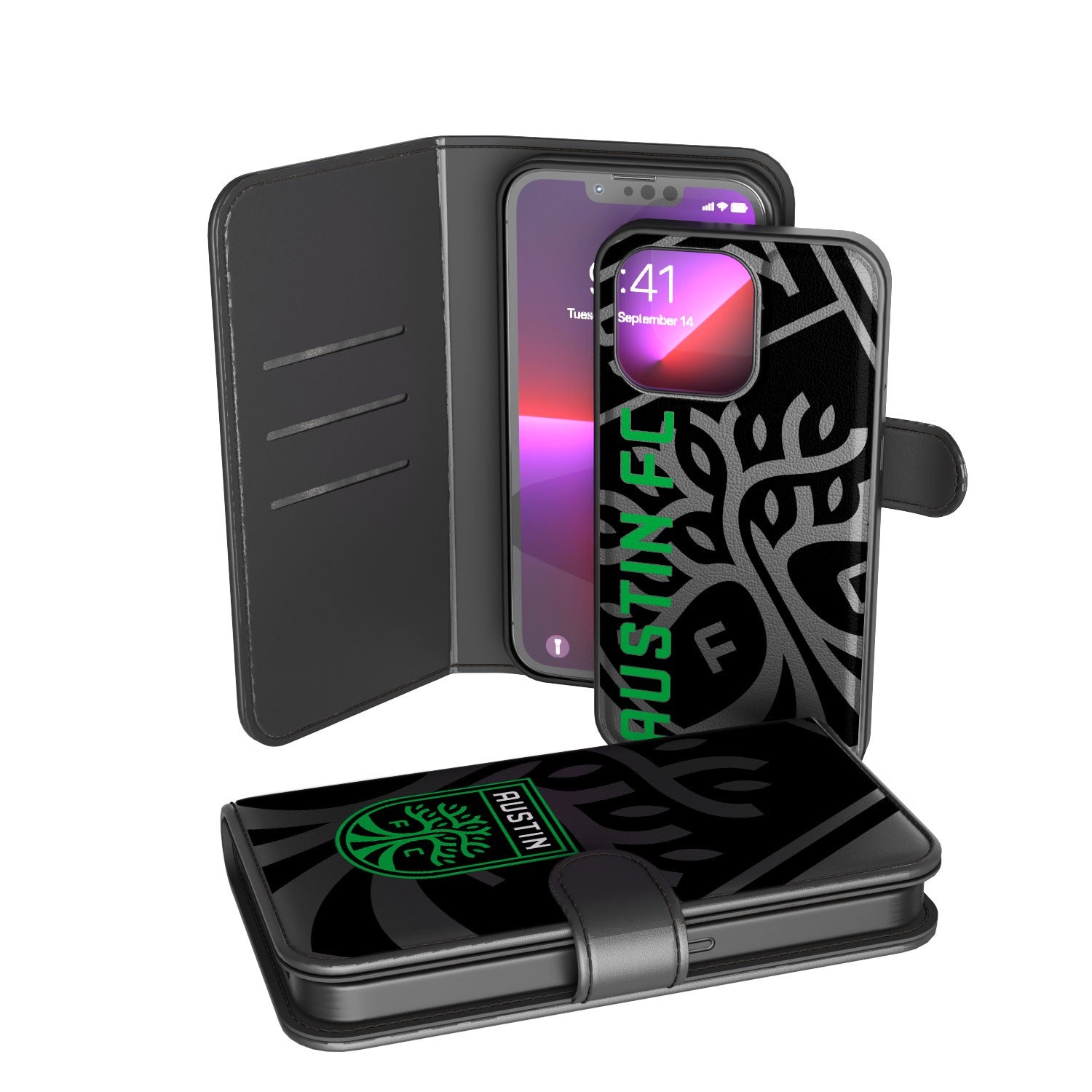 Austin FC Tilt Wallet Case - Slim RFID Blocking Phone Cover with Card Holder - Perfect for Soccer Fans, Game Days & Everyday Use