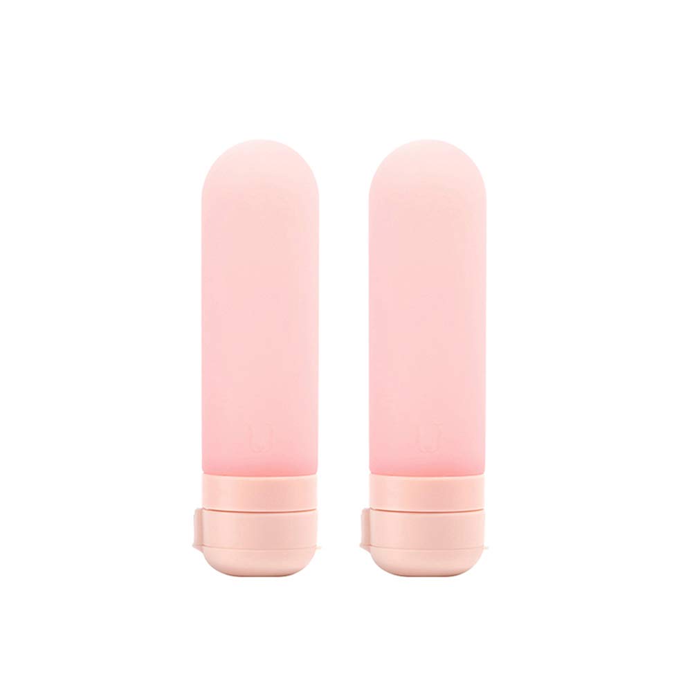 **Leakproof Silicone Travel Bottles 50ml (2-Pack) - Refillable Squeezable Toiletry Containers for Shampoo, Conditioner, Lotion & Liquids - Pink/Blue/Grey - Perfect for Air Travel, Gym & Vacation Essentials**