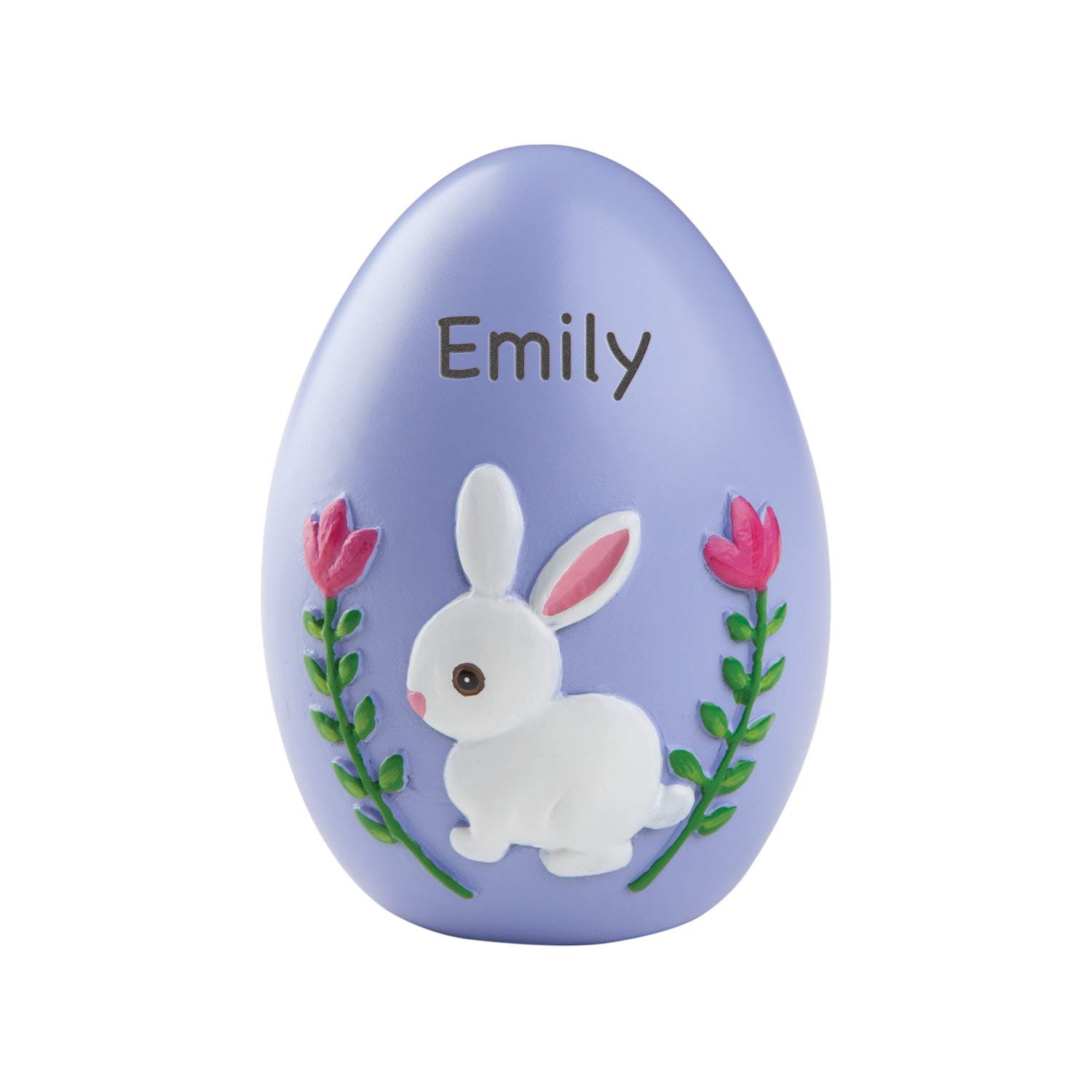 Personalized Purple Easter Egg with Custom Name - Easter Basket Filler, Home Decor for Spring & Easter - Fake Decorative Standing Egg for Table Centerpiece, Mantel Display, and Party Decorations