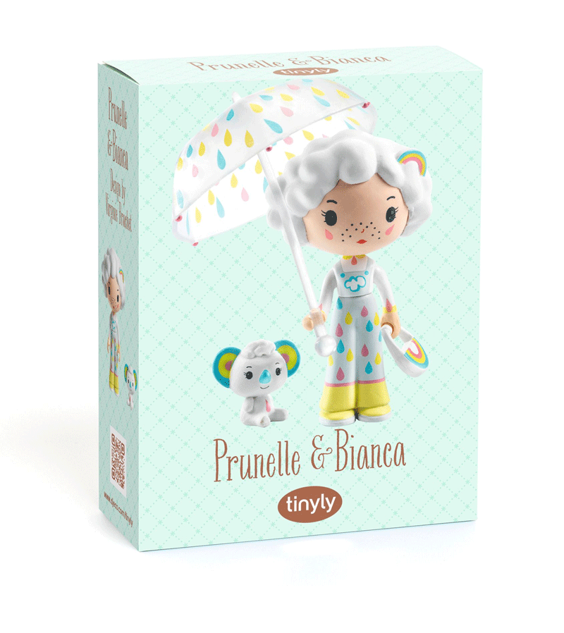 Prunelle & Blanca Tinyly Doll Figure by Djeco - Cute Collectible Miniature Dolls for Kids, Perfect for Playtime, Room Decor & Gift Giving
