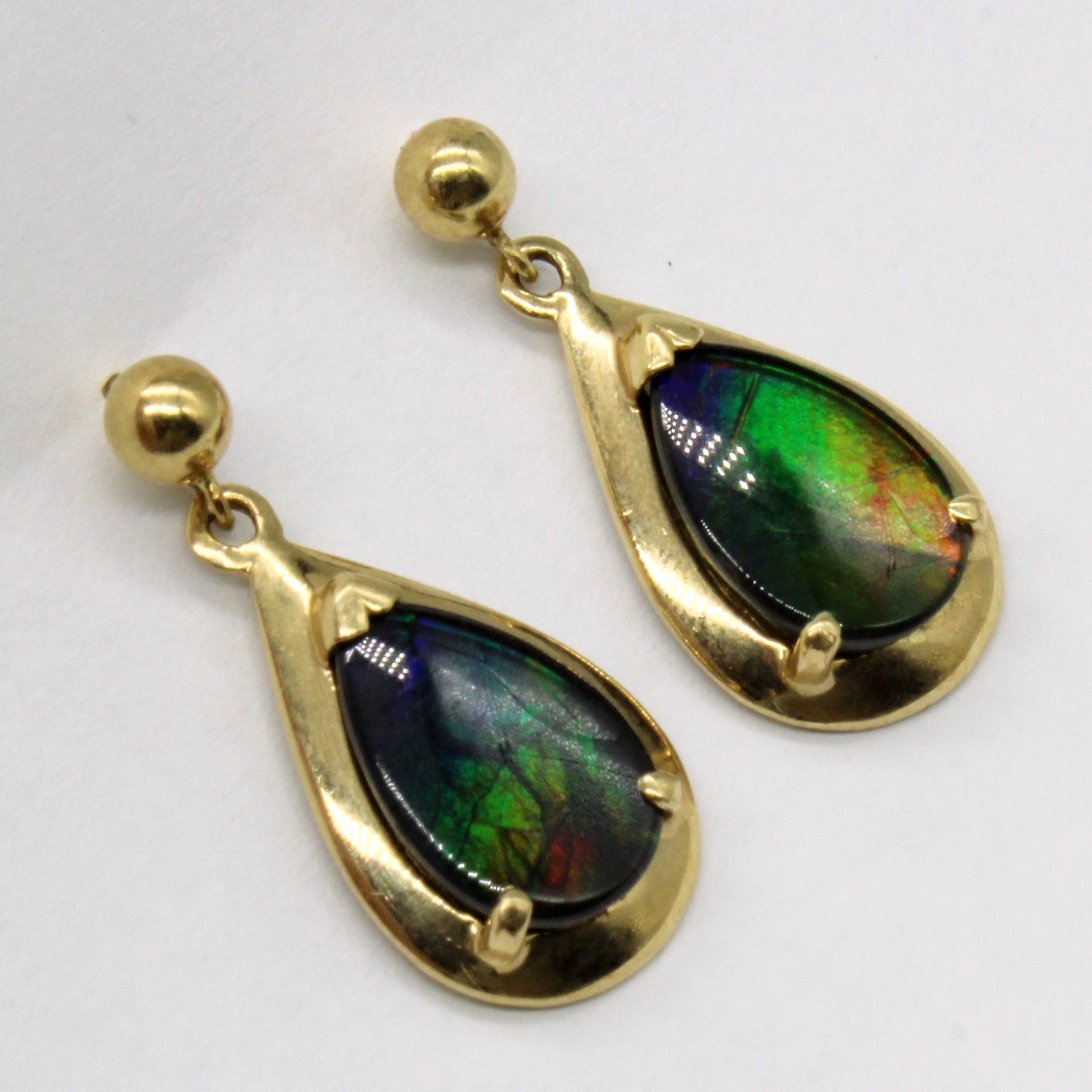 Exquisite 2.70ctw Ammolite Drop Earrings - Natural Gemstone Jewelry for Women | Perfect for Weddings, Parties & Special Occasions