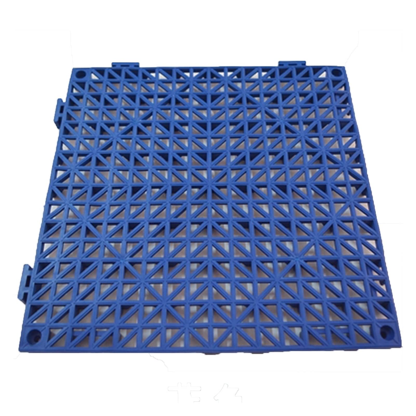Non-Slip Bath Mat with Drain Holes - 48-Piece Interlocking Shower Floor Tiles (30x30cm) - Blue Color for Bathroom, Tub & Shower - Perfect for Wet Areas, Kids & Elderly Safety