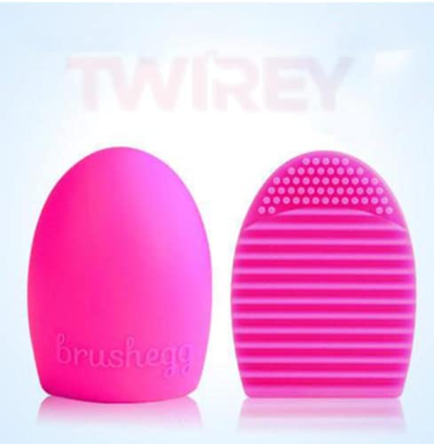TWIREY Egg Makeup Brush Cleaner - Silicone Brush Cleaning Tool for Cosmetics (Color May Vary) - Perfect for Daily Makeup Brush Care & Travel Beauty Essentials